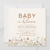 Invitation Fleur sauvage Baby in Bloom Baby shower Terracotta (Devant)
