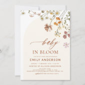 Invitation Fleur sauvage Baby in Bloom Baby shower Terracotta (Devant)