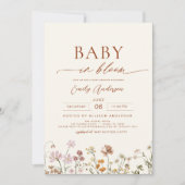 Invitation Fleur sauvage Baby in Bloom Baby shower Terracotta (Devant)