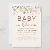 Invitation Fleur sauvage Baby in Bloom Baby shower Terracotta (Devant)