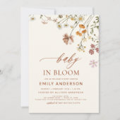 Invitation Fleur sauvage Baby in Bloom Baby shower Terracotta (Devant)