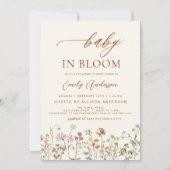Invitation Fleur sauvage Baby in Bloom Baby shower Terracotta (Devant)