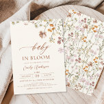 Invitation Fleur sauvage Baby in Bloom Baby shower Terracotta<br><div class="desc">Fêtez l'arrivée d'un nouveau lot de joie avec un beau baby shower thématique Baby in Bloom. Rejoignez-nous pour un après-midi rempli d'amour et de bonheur alors que nous honorons les futurs parents. L'invitation comporte une étonnante terre cuite - texte orange brûlé,  accentué par un éventail de fleurs sauvages dynamiques.</div>