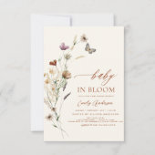 Invitation Fleur sauvage Baby in Bloom Baby shower Terracotta (Devant)