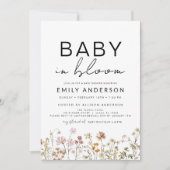 Invitation Fleur sauvage Baby in Bloom Baby shower Terracotta (Devant)