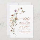 Invitation Fleur sauvage Baby in Bloom Baby shower Terracotta (Devant)