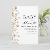 Invitation Fleur sauvage Baby in Bloom Boho Baby shower (Debout devant)