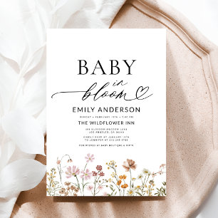 Invitation Fleur sauvage Baby in Bloom Boho Baby shower