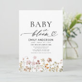 Invitation Fleur sauvage Baby in Bloom Boho Baby shower (Debout devant)