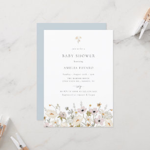 Invitation fleur sauvage Baby shower