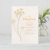Invitation fleur sauvage Baby shower (Debout devant)