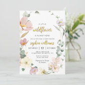 Invitation fleur sauvage Baby shower (Debout devant)