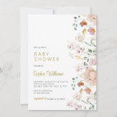 Invitation fleur sauvage Baby shower (Devant)