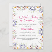 Invitation fleur sauvage Baby shower (Devant)