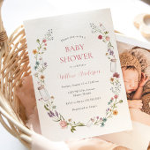 Invitation fleur sauvage Baby shower