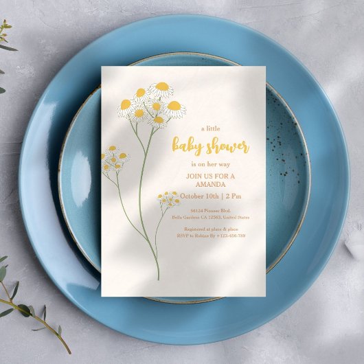 Invitation fleur sauvage Baby shower