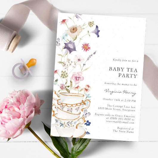 Invitation fleur sauvage Baby shower