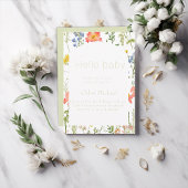 Invitation fleur sauvage Baby shower