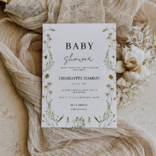 Invitation fleur sauvage Baby shower