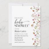 Invitation fleur sauvage Baby shower (Devant)