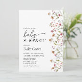 Invitation fleur sauvage Baby shower (Debout devant)