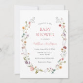 Invitation fleur sauvage Baby shower (Devant)