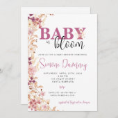 Invitation fleur sauvage Baby shower (Devant / Derrière)