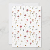 Invitation fleur sauvage Baby shower (Dos)
