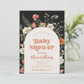 Invitation fleur sauvage Baby shower | Bébé sauvag (Debout devant)