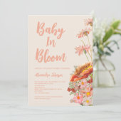 Invitation Fleur sauvage Baby shower d'automne neutre selon l (Debout devant)