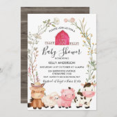 Invitation Fleur sauvage Baby shower de couronne (Devant / Derrière)