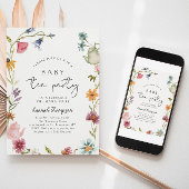 Invitation fleur sauvage Baby shower de thé
