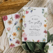 Invitation fleur sauvage Baby shower de thé