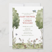 Invitation fleur sauvage Baby shower d'été aux fra (Devant)