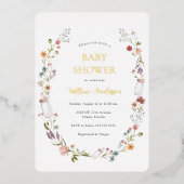 Invitation fleur sauvage Baby shower Foil (Recto)