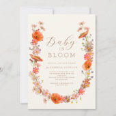 Invitation Fleur sauvage Baby shower neutre (Devant)