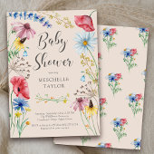 Invitation Fleur sauvage Baby shower rustique Pays Floral