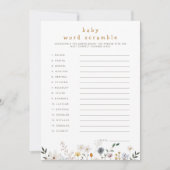 Invitation Fleur sauvage Baby Word Scramble Téléchargeable Ca (Devant)