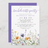 Invitation Fleur sauvage Bachelorette (Devant / Derrière)