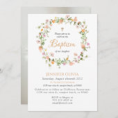 Invitation fleur sauvage Baptême (Devant / Derrière)