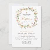 Invitation fleur sauvage Baptême (Devant)