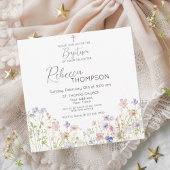 Invitation fleur sauvage Baptême fille