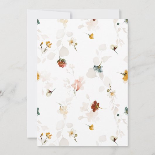 Invitation Fleur sauvage bébé dans le Baby shower en fleurs (Dos)