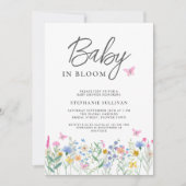 Invitation Fleur sauvage bébé dans le Baby shower en fleurs (Devant)