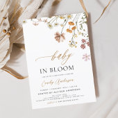 Invitation Fleur sauvage bébé dans le Baby shower en fleurs
