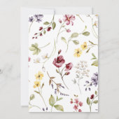 Invitation Fleur sauvage bébé dans le Baby shower en fleurs (Dos)