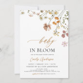 Invitation Fleur sauvage bébé dans le Baby shower en fleurs (Devant)