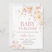 Invitation Fleur sauvage bébé dans le Baby shower en fleurs (Devant)