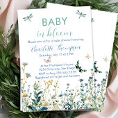 Invitation Fleur sauvage bébé en baby shower fleuri