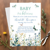 Invitation Fleur sauvage bébé en baby shower fleuri